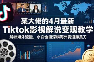 某大佬的4月最新Tiktok影视解说变现教学，解锁海外流量，小白也能深耕海外赛道賺美刀-麦资源网