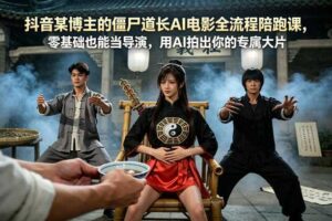 抖音某博主的僵尸道长AI电影全流程陪跑课，零基础也能当导演，用AI拍出你的专属大片-麦资源网