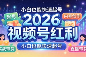 （18222期）2026视频号红利实战营，大佬亲授起号、内容、直播、IP、投流、私域、矩阵全套落地打法-麦资源网
