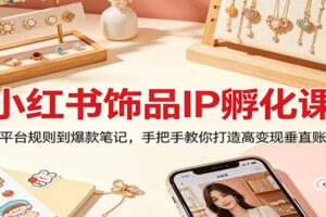小红书饰品IP孵化课：从平台规则到爆款笔记，手把手教你打造高变现垂直账号-麦资源网