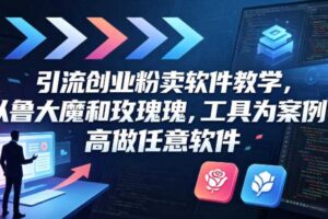 引流创业粉卖软件教学，以鲁大魔和玫瑰工具为案例，可做任意软件-麦资源网