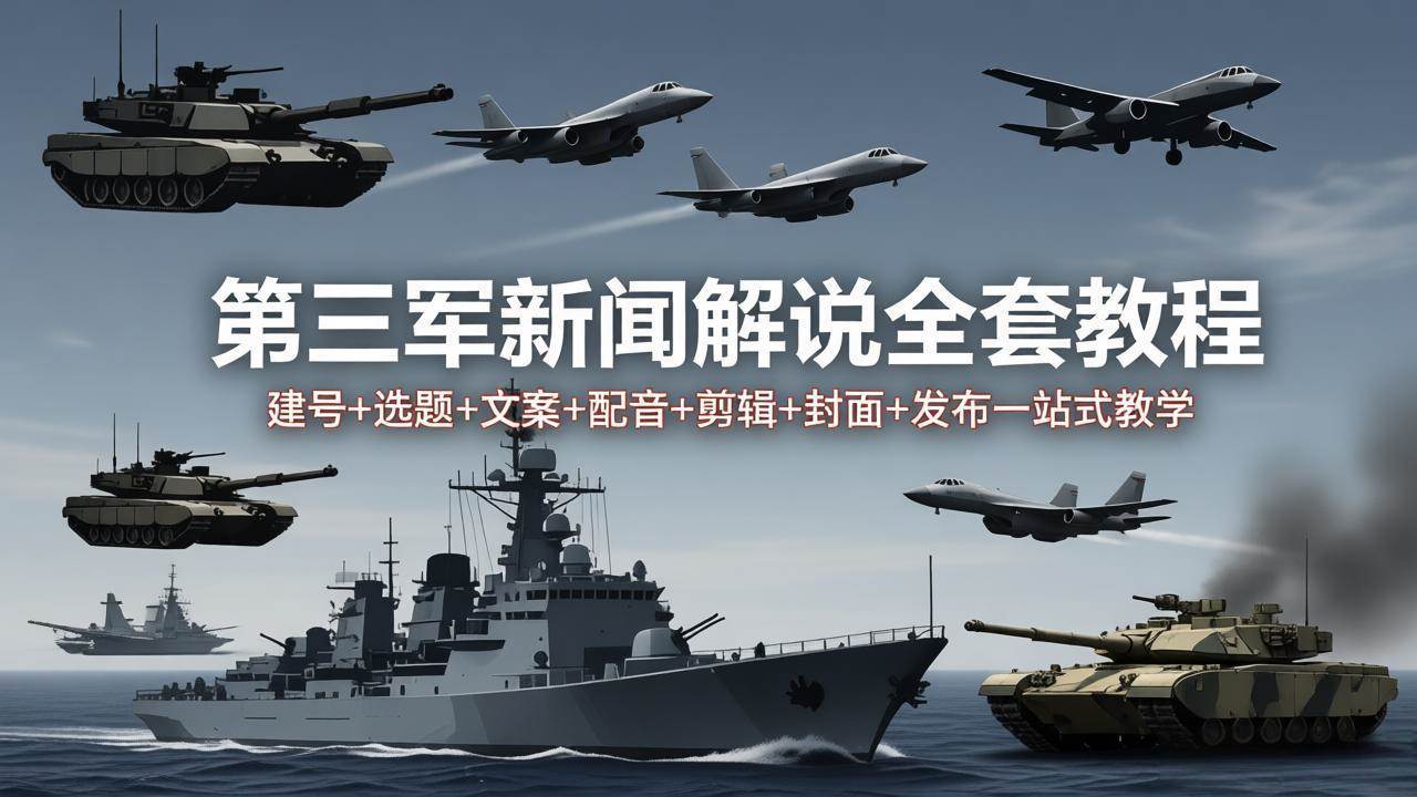 图片[1]-（18081期）第三军迷新闻解说全套教程：建号+选题+文案+配音+剪辑+封面+发布一站式教学