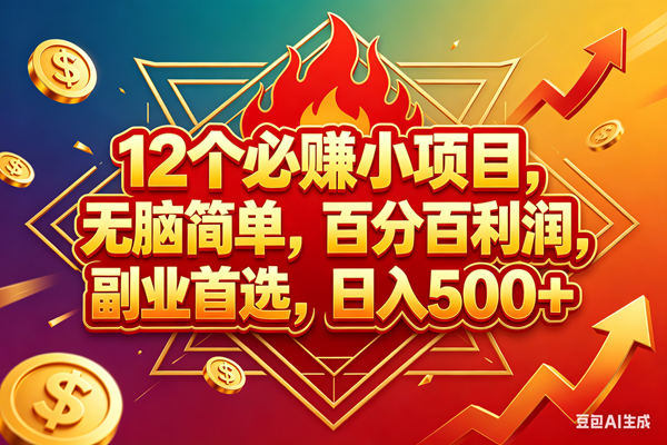 图片[1]-（18272期）12个必赚钱的小项目，百分百赚米，无脑简单，副业首选，日入600+