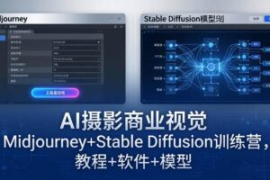 （18271期）AI摄影商业视觉Midjourney+Stable Diffusion训练营，教程+软件+模型-麦资源网