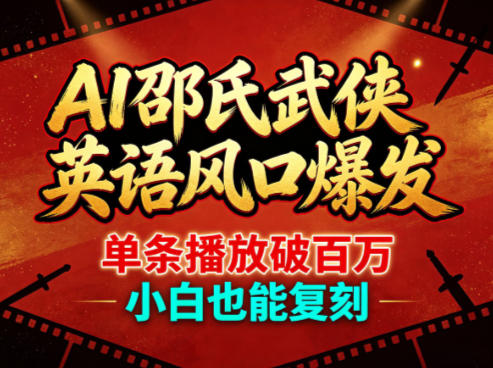 AI邵氏武侠英语风*发，单条播放破百万，小白也能复刻