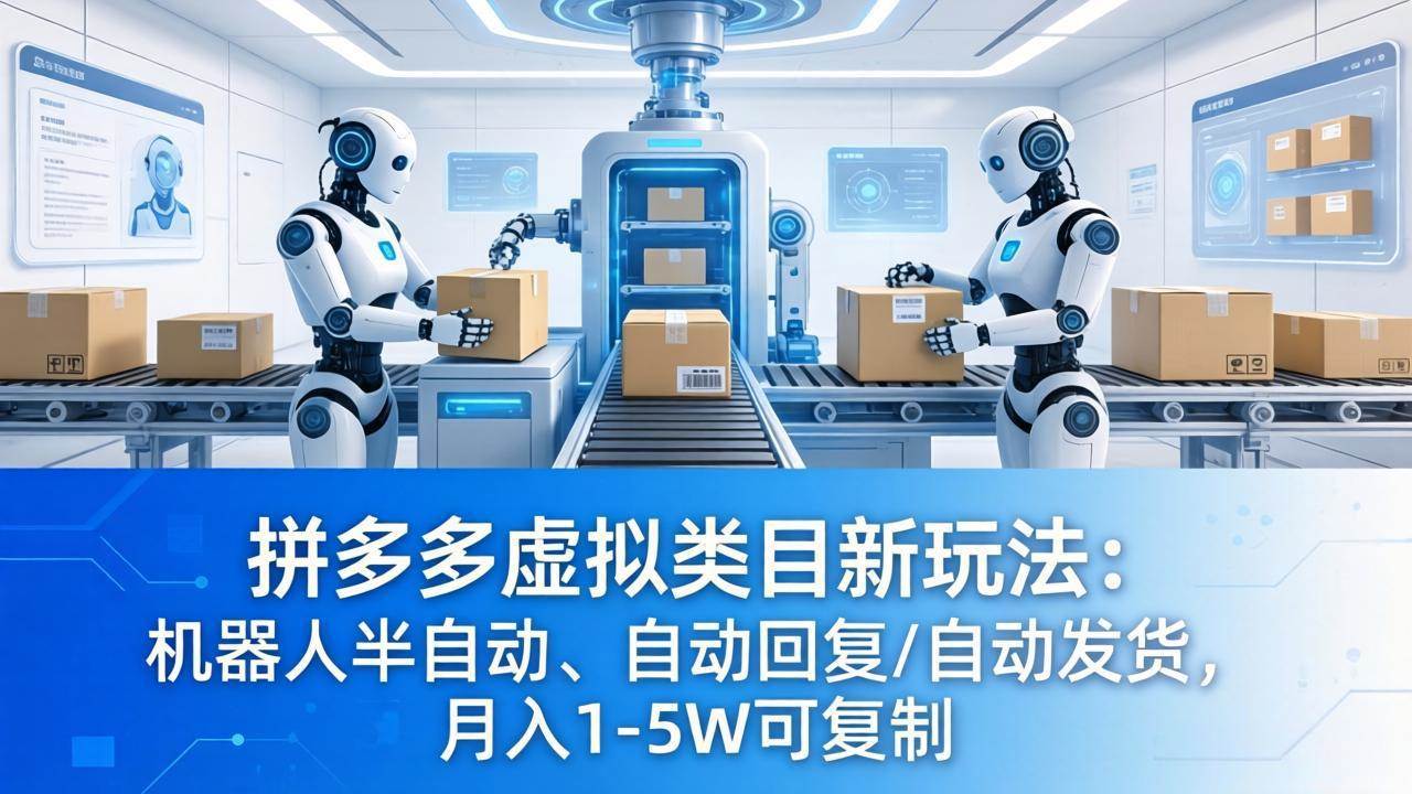 图片[1]-（18038期）拼多多虚拟类目新玩法：机器人半自动、自动回复 /自动发货，月入 1-5W 可复制