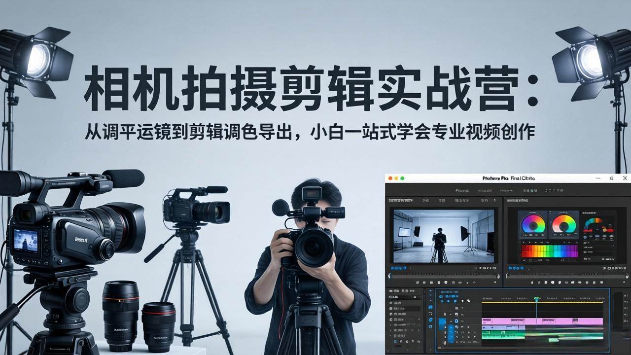 图片[1]-（18002期）相机拍摄剪辑实战营：从调平运镜到剪辑调色导出，小白一站式学会专业视频创作