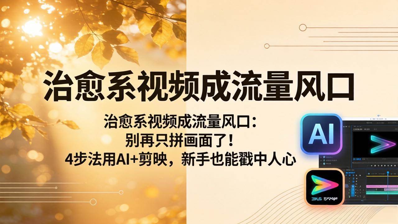 图片[1]-（18219期）治愈系视频成流量风口：别再只拼画面了！4步法用AI+剪映，新手也能戳中人心