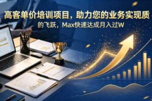 高客单价培训项目，助力您的业务实现质的飞跃，Max快速达成月入过W【原创双语字幕】-麦资源网