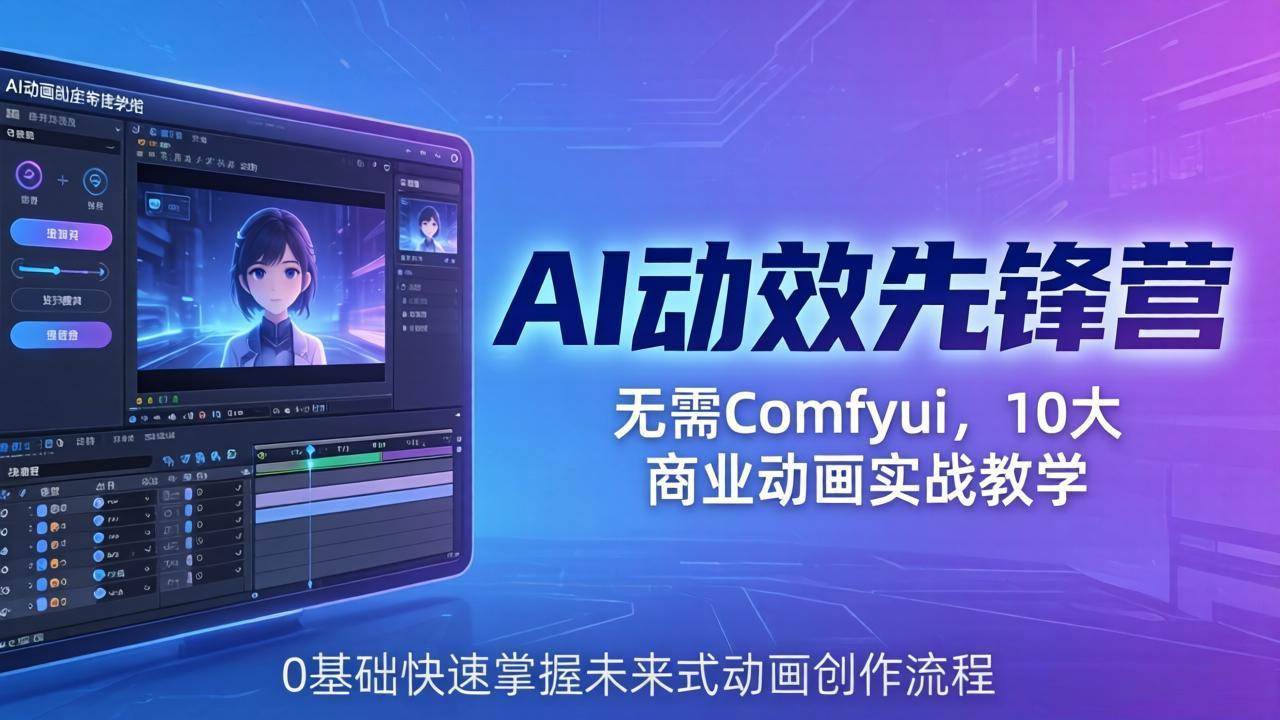 图片[1]-（18077期）AI 动效先锋营：无需Comfyui，10大商业动画实战教学，0基础快速掌握未来式动画创作流程