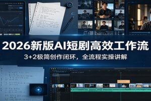 2026新版AI短剧高效工作流：3+2极简创作闭环，全流程实操讲解-麦资源网