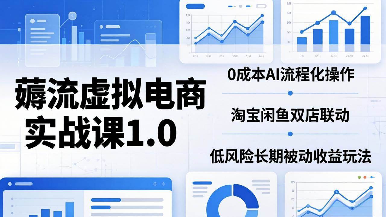 图片[1]-（18170期）薅流虚拟电商实战课1.0：0成本AI流程化操作，淘宝闲鱼双店联动，低风险长期被动收益玩法