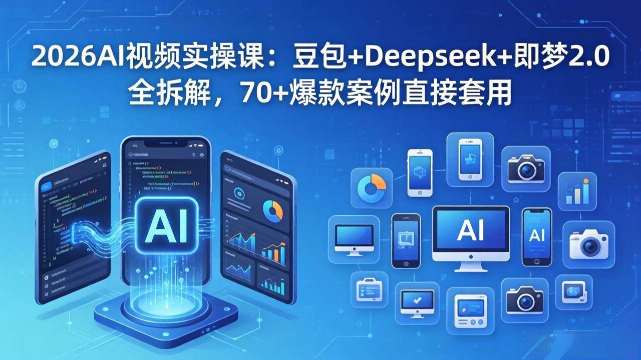 图片[1]-（18263期）2026AI视频实操课：豆包+Deepseek+即梦2.0全拆解，70+爆款案例直接套用