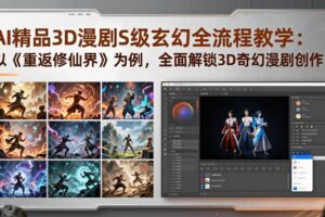 （17882期）AI精品3D漫剧S级玄幻全流程教学：以《重返修仙界》为例，全面解锁3D奇幻漫剧创作-麦资源网