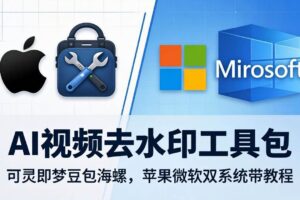 （18073期）AI视频去水印工具包：可灵即梦豆包海螺，苹果微软双系统带教程-麦资源网