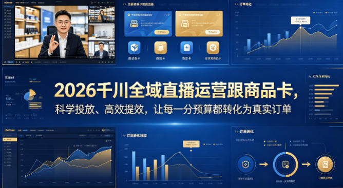 2026千川全域直播运营跟商品卡，科学投放、*提效，让每一分预算都转化为真实订单