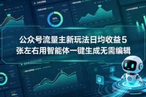 公众号流量主新玩法日均收益5张左右用智能体一键生成无需编辑-麦资源网