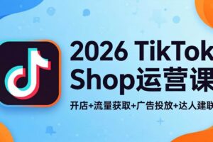 （18158期）2026TikTok Shop运营课：开店+流量获取+广告投放+达人建联，解锁海外电商掘金路径-麦资源网