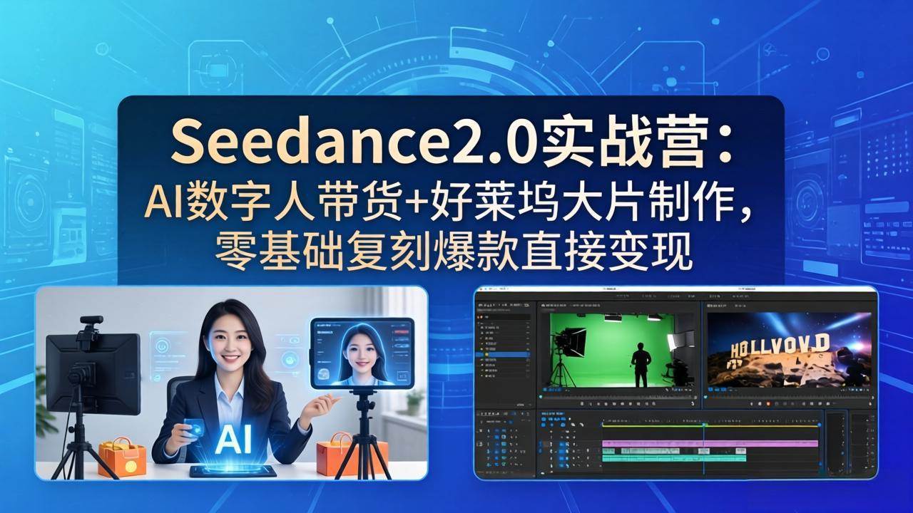 图片[1]-（18238期）Seedance2.0实战营：AI数字人带货+好莱坞大片制作，零基础复刻爆款直接变现