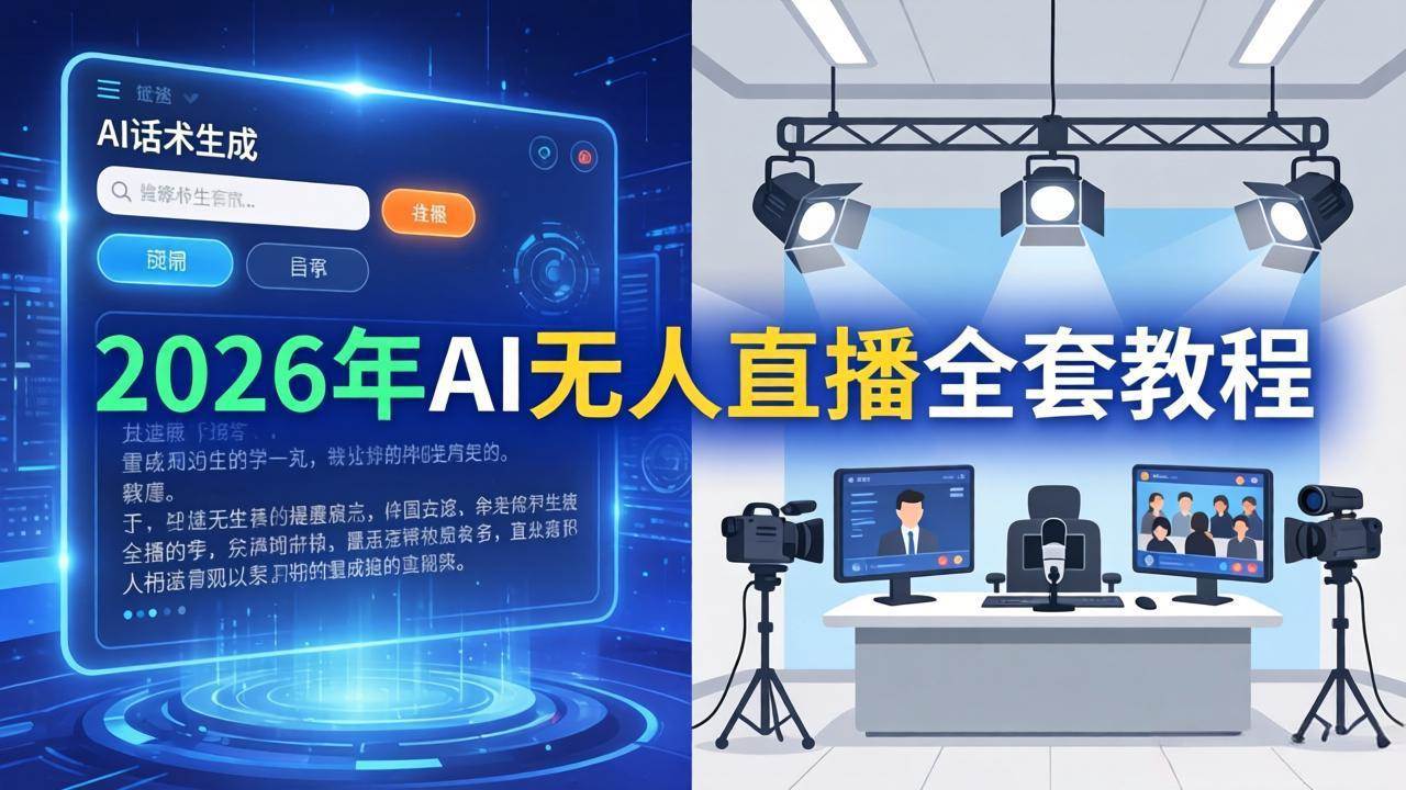 图片[1]-（17953期）2026年AI无人直播全套教程：OBS安装+软件配置+直播间搭建+话术生成+一键开播实操