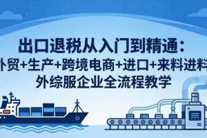 （18065期）出口退税从入门到精通：外贸+生产+跨境电商+进口+来料进料+外综服企业全流程教学-麦资源网