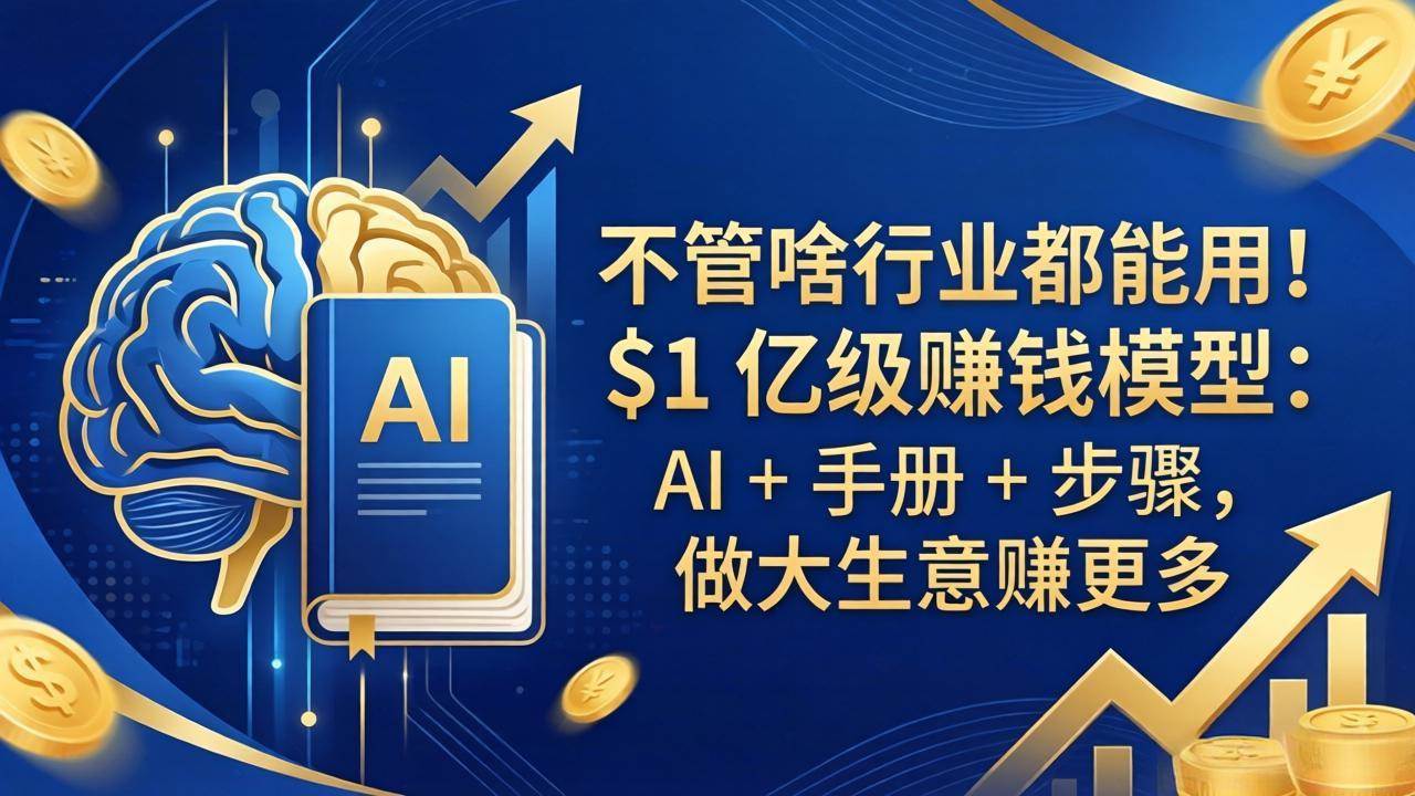 图片[1]-（18055期）不管啥行业都能用！$1 亿级赚钱模型：AI + 手册 + 步骤，做大生意赚更多