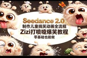 （18211期）Seedance 2.0 制作儿童搞笑动画全流程Zizi打喷嚏爆笑教程｜零基础也能做-麦资源网