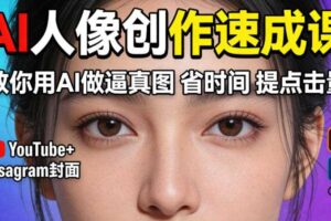 YouTube+Instagram封面没人点？AI人像创作速成课，教你用AI做逼真图，省时间还能提点击量！-麦资源网
