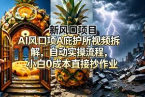 新风口项目AI庇护所视频拆解，自动实操流程，小白0成本直接抄作业-麦资源网