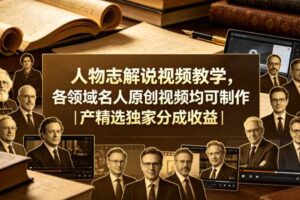 人物志解说视频教学，各领域名人原创视频均可制作丨精选独家分成收益-麦资源网
