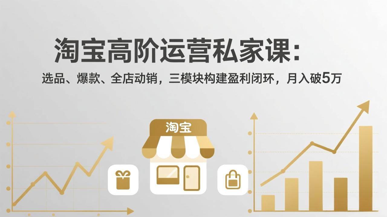 图片[1]-（17944期）淘宝高阶运营私家课（更新26年4月）：选品、爆款、全店动销，三模块构建盈利闭环，月入破5万