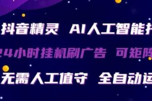 抖音精灵AI人工智能托管，24小时全自动刷广告，无需人工值守，可矩阵操作【揭秘】-麦资源网