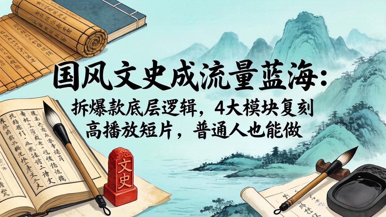 图片[1]-（18227期）国风文史成流量蓝海：拆爆款底层逻辑，4大模块复刻高播放短片，普通人也能做