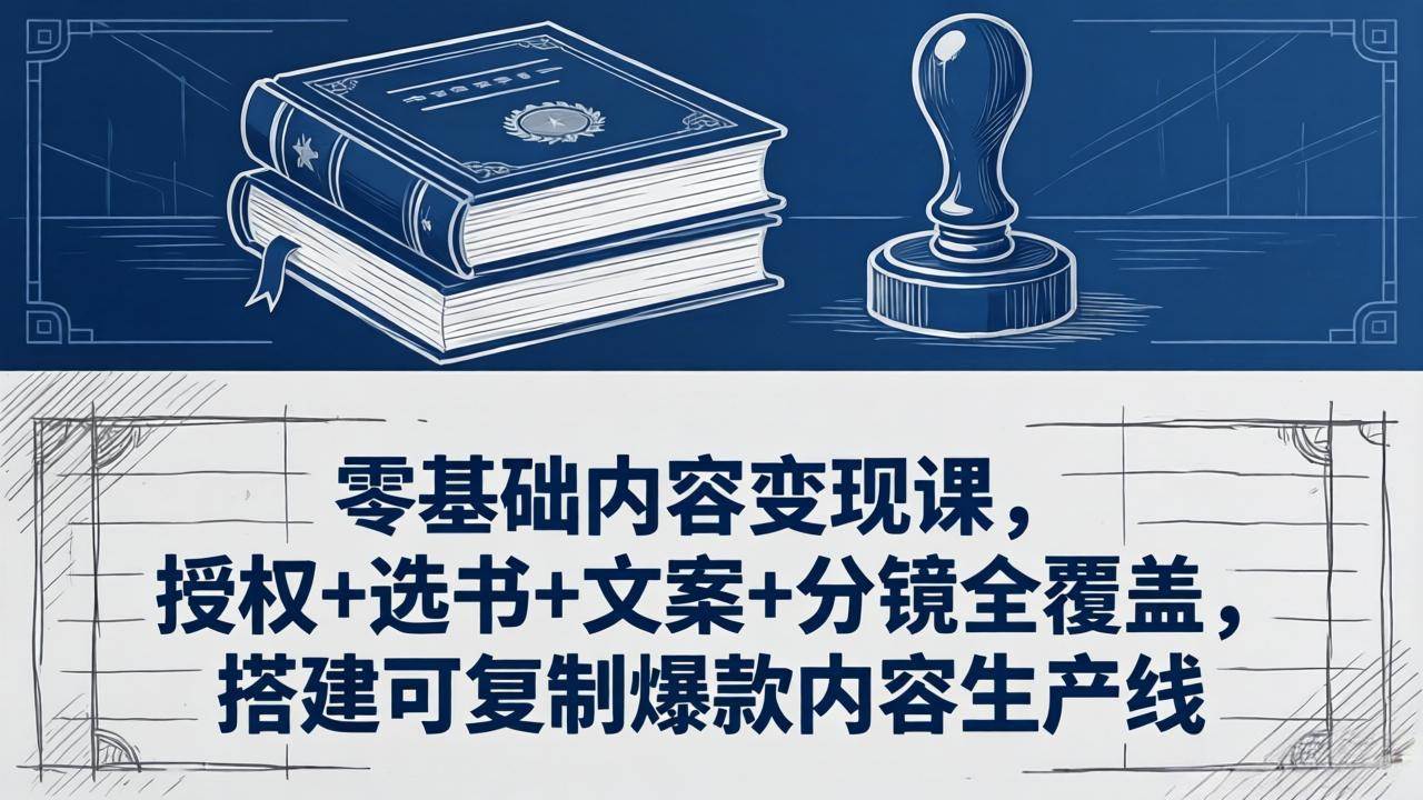图片[1]-（18243期）零基础内容变现课，授权+选书+文案+分镜全覆盖，搭建可复制爆款内容生产线