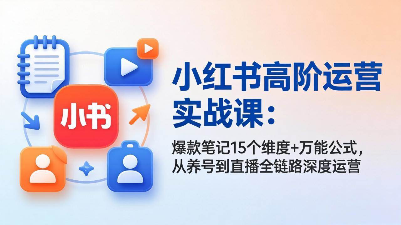 图片[1]-（17844期）小红书高阶运营实战课：爆款笔记15个维度+万能公式，从养号到直播全链路深度运营
