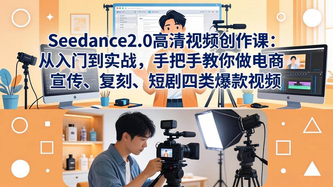 图片[1]-（18019期）Seedance2.0高清视频创作课：从入门到实战，手把手教你做电商、宣传、复刻、短剧四类爆款视频