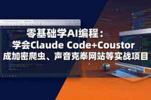 （17941期）零基础学AI编程：学会Claude Code+Cursor完成加密爬虫、声音克隆网站等实战项目-麦资源网