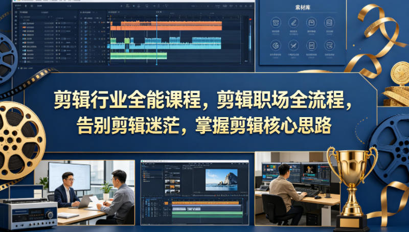 剪辑行业全能课程，剪辑职场全流程，告别剪辑迷茫，掌握剪辑*思路