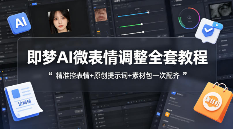 即梦AI微表情调整全套教程，*控表情+原创提示词+素材包一次配齐