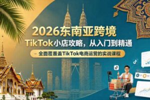 2026东南亚跨境TikTok小店攻略，从入门到精通、全面覆盖TikTok电商运营的实战课程（更新4月）-麦资源网