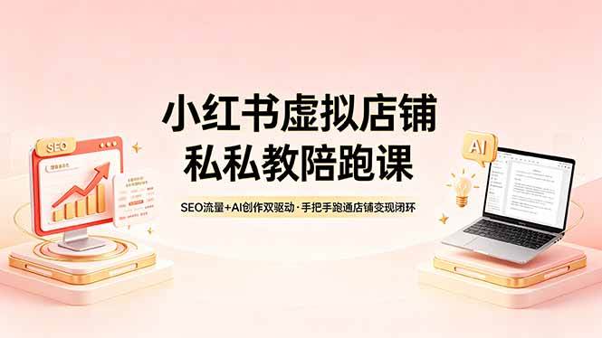 图片[1]-（18248期）小红书虚拟店铺私教陪跑课，SEO流量+AI创作双驱动，手把手跑通店铺变现闭环