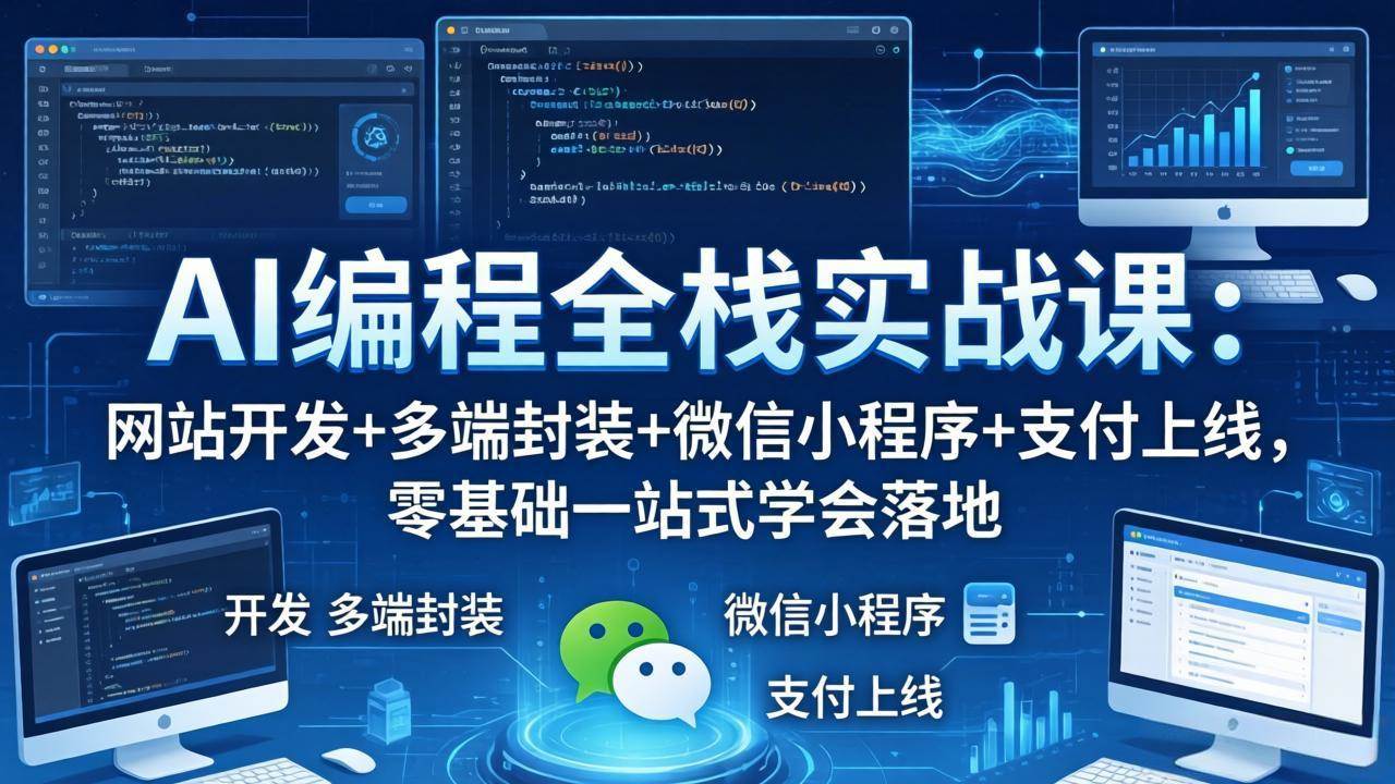 图片[1]-（18049期）AI编程全栈实战课：网站开发+多端封装+微信小程序+支付上线，零基础一站式学会落地