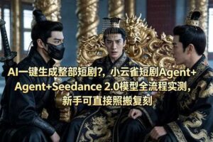 AI一键生成整部短剧？小云雀短剧Agent+Seedance 2.0模型全流程实测，新手可直接照搬复刻-麦资源网