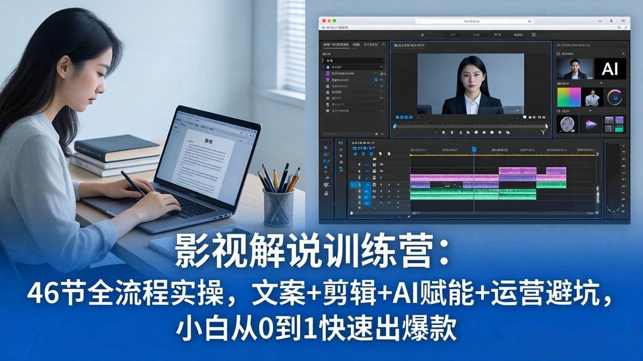 图片[1]-（18053期）影视解说特训营：46节全流程实操，文案+剪辑+AI赋能+运营避坑，小白从0到1快速出爆款
