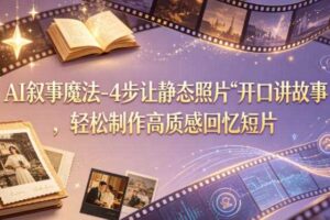 AI叙事魔法-4步让静态照片“开口讲故事”，轻松制作高质感回忆短片-麦资源网