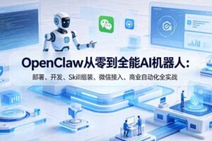 OpenClaw从零到全能AI机器人：部署、开发、Skill组装、微信接入、商业自动化全实战-麦资源网