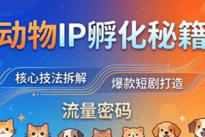 （18207期）动物IP孵化全套秘籍，三大核心技法拆解，打造爆款萌宠短剧，轻松拿捏赛道流量密码-麦资源网