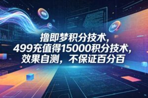 撸即梦积分技术，499充值得15000积分技术，效果自测，不保证百分百-麦资源网