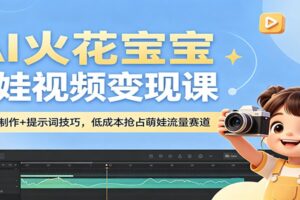 AI火花宝宝萌娃视频变现课：AI视频制作+提示词技巧，低成本抢占萌娃流量赛道-麦资源网