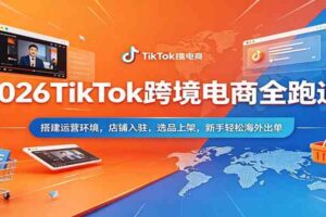 2026TikTok跨境电商全跑通：搭建运营环境，店铺入驻，选品上架，新手轻松海外出单-麦资源网